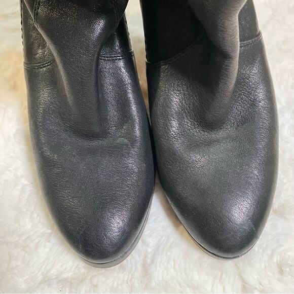 KORS Michael Kors Womens Tall Leather Boots Size 7 Black Designer Convertible - Picture 4 of 14
